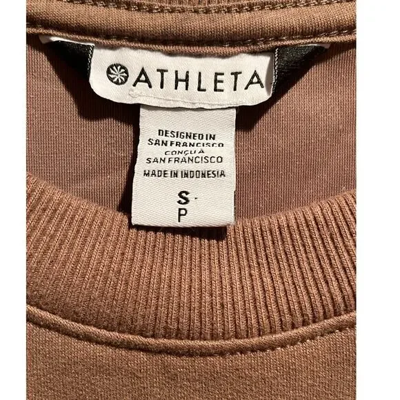 Athleta Retroplush Velvet Crewneck Sweatshirt Size Small - Picture 4 of 8